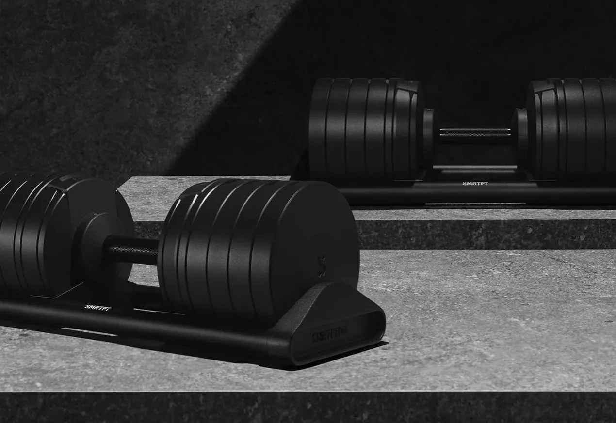 NÜOBELL 100lb Adjustable Dumbbells (Matte Black)