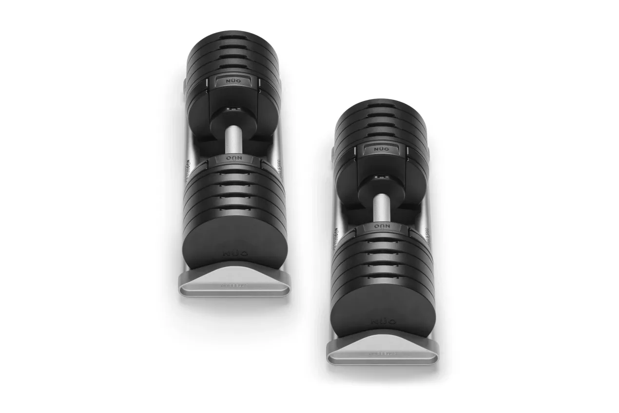 NÜOBELL 100lb Adjustable Dumbbells (Matte Black)