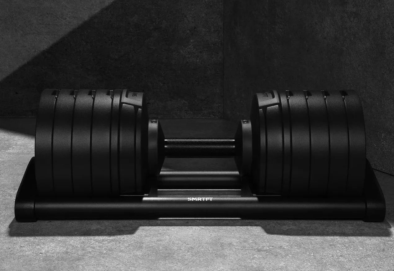 NÜOBELL 100lb Adjustable Dumbbells (Matte Black)