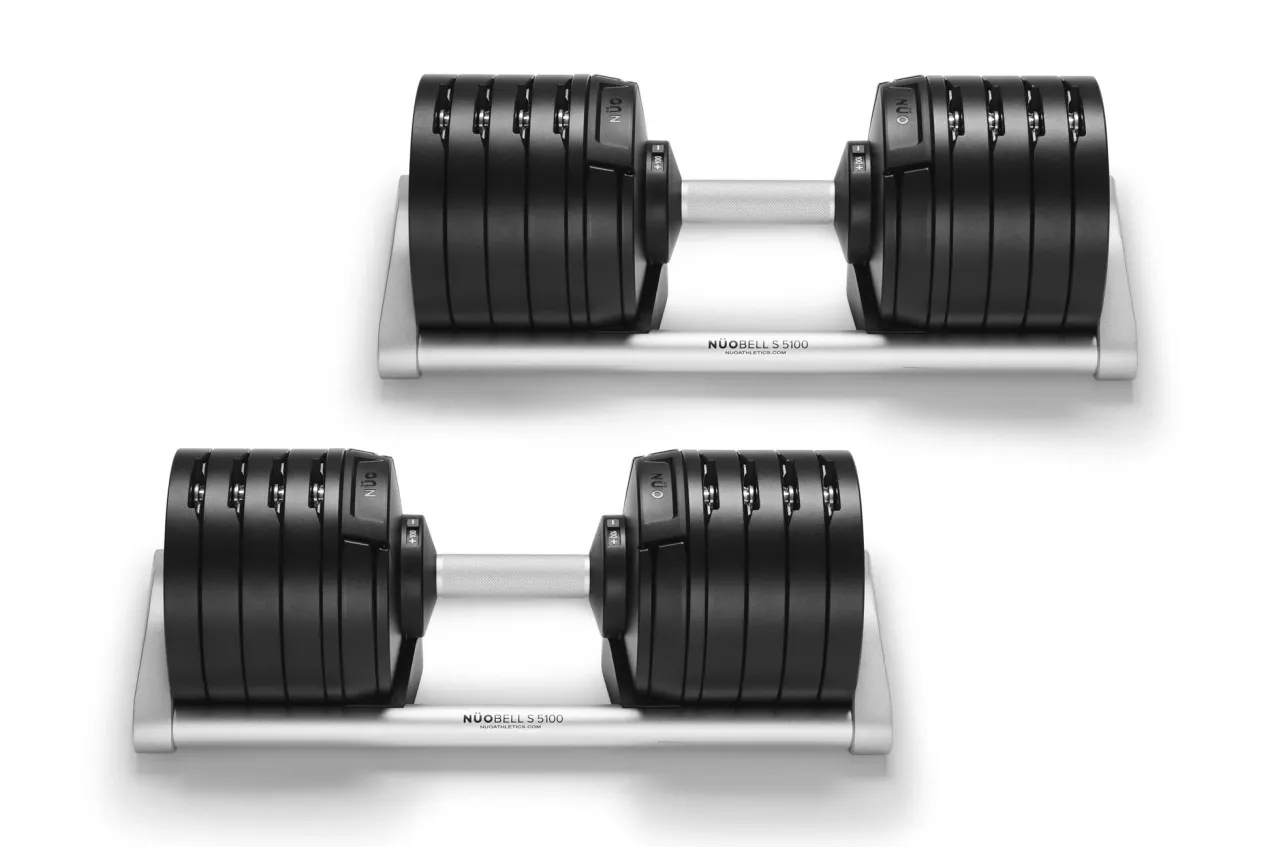 NÜOBELL 100lb Adjustable Dumbbells (Matte Black)