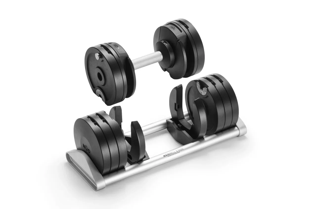 NÜOBELL 100lb Adjustable Dumbbells (Matte Black)