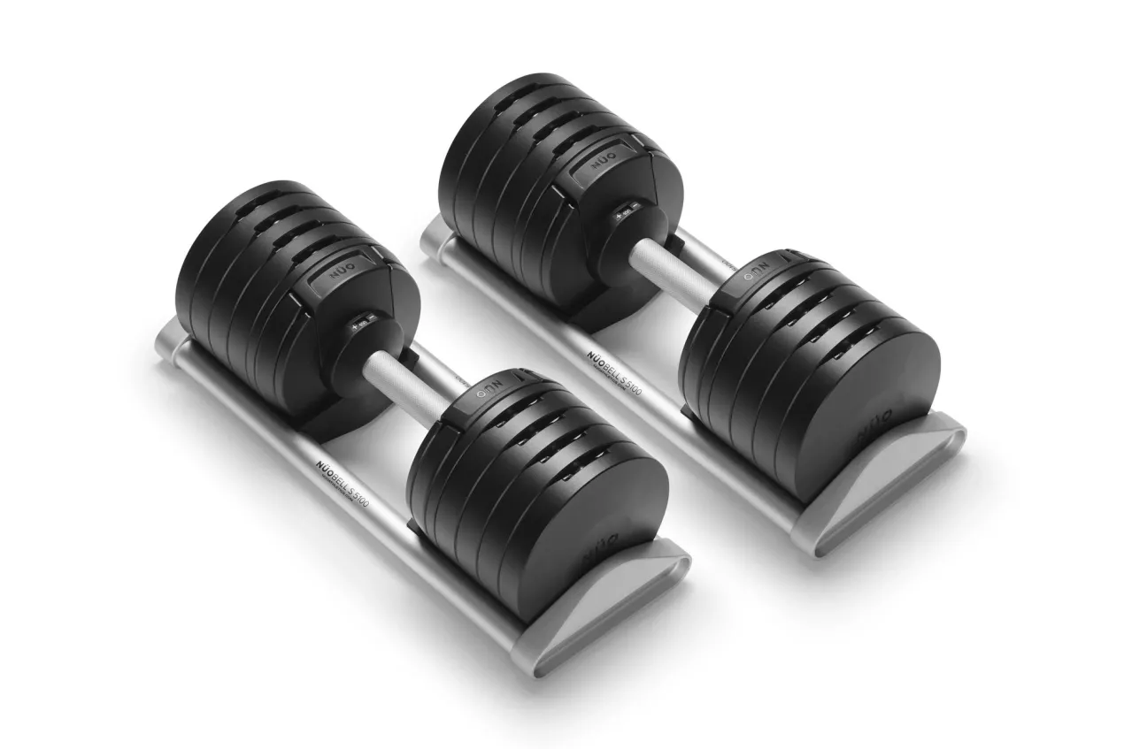 NÜOBELL 100lb Adjustable Dumbbells (Matte Black)