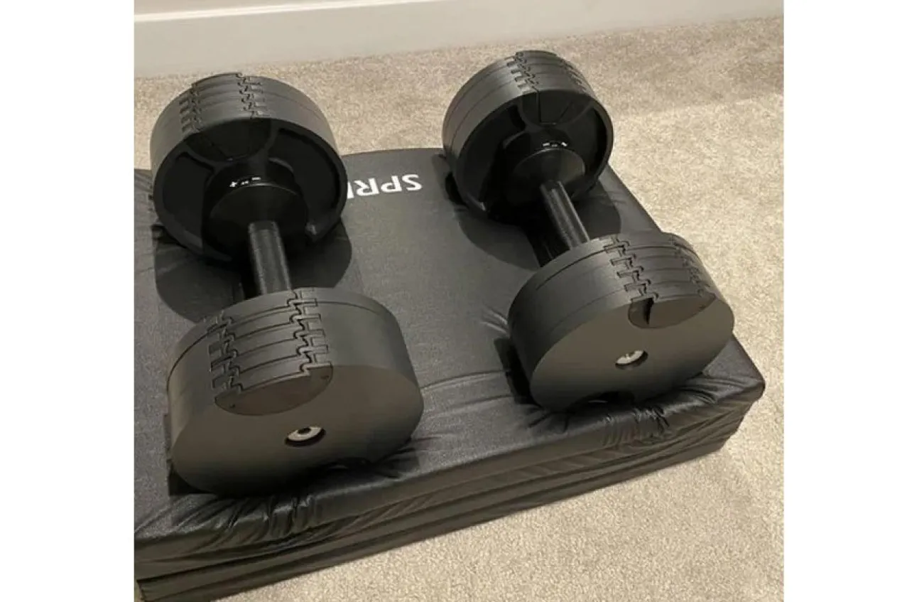 NÜOBELL 50lb Adjustable Dumbbells (Matte Black)
