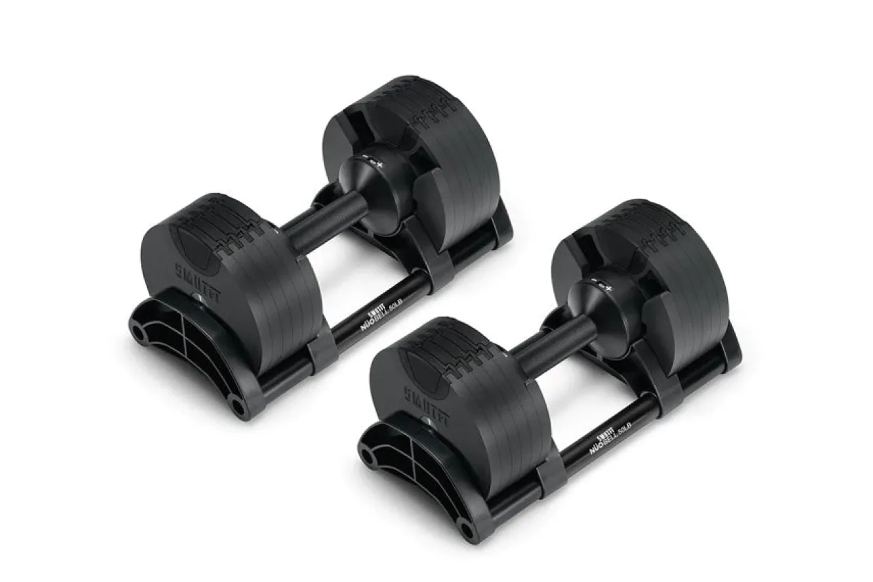 NÜOBELL 50lb Adjustable Dumbbells (Matte Black)