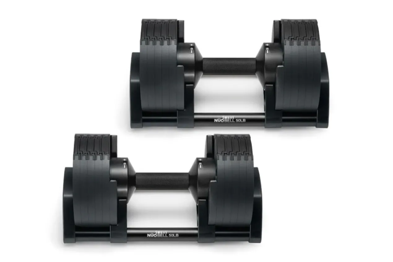 NÜOBELL 50lb Adjustable Dumbbells (Matte Black)
