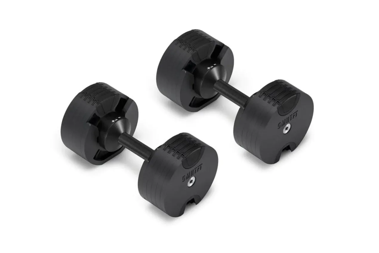 NÜOBELL 50lb Adjustable Dumbbells (Matte Black)