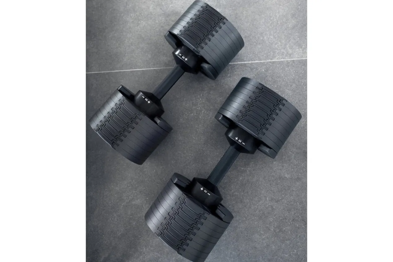 NÜOBELL 80lb Adjustable Dumbbells (Matte Black)