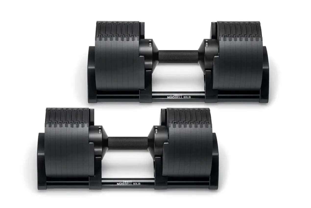 NÜOBELL 80lb Adjustable Dumbbells (Matte Black)
