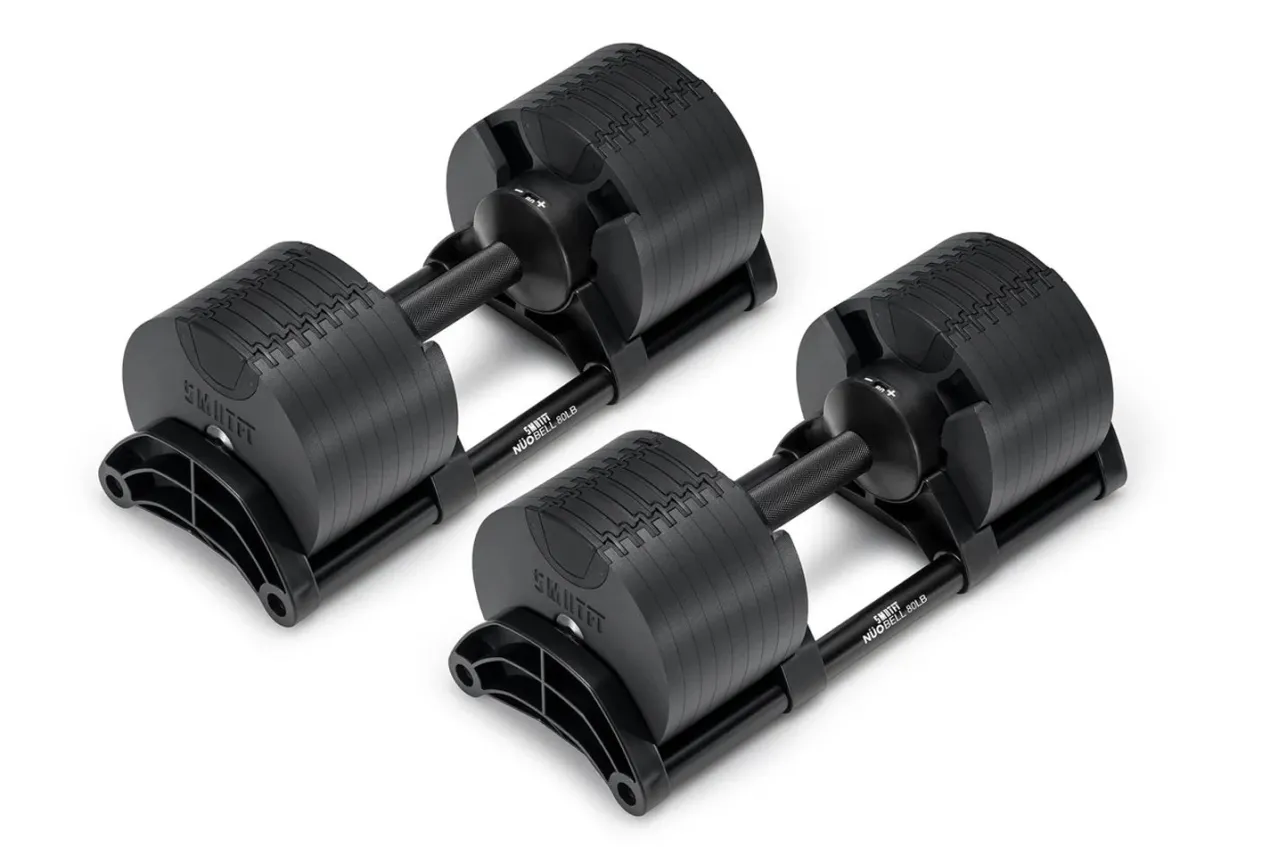 NÜOBELL 80lb Adjustable Dumbbells (Matte Black)