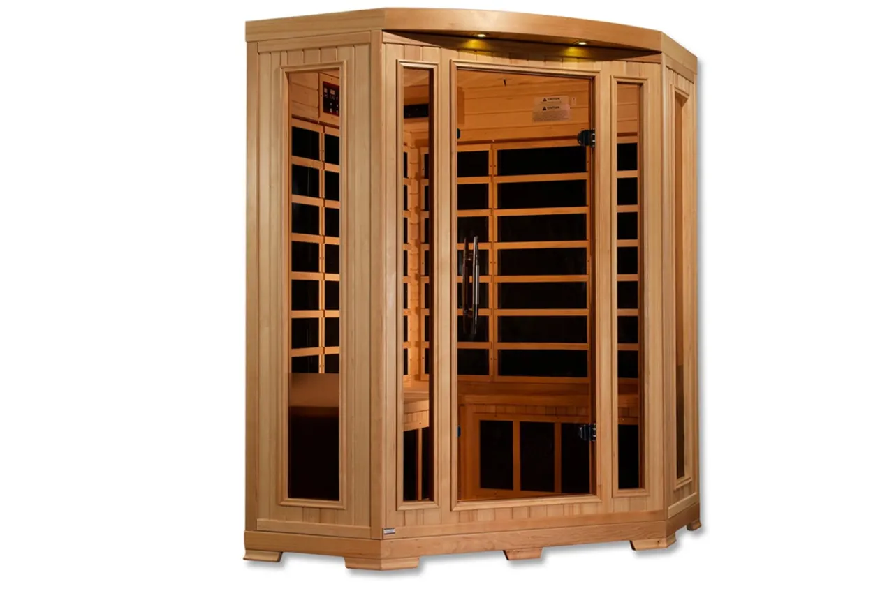 Pro 6 "Rebecca" 3-Person Corner Near Zero EMF Far Infrared Sauna (2025 Edition)