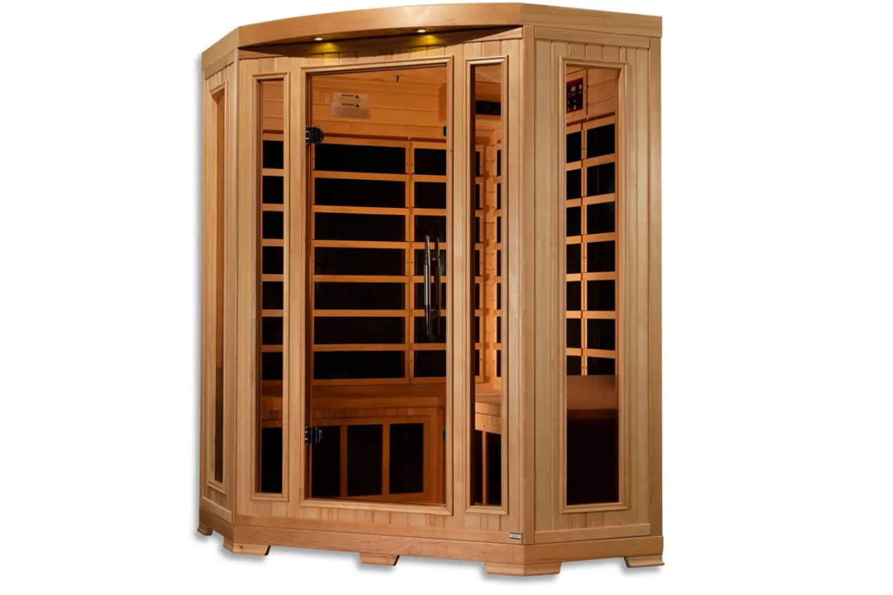 Pro 6 "Rebecca" 3-Person Corner Near Zero EMF Far Infrared Sauna (2025 Edition)