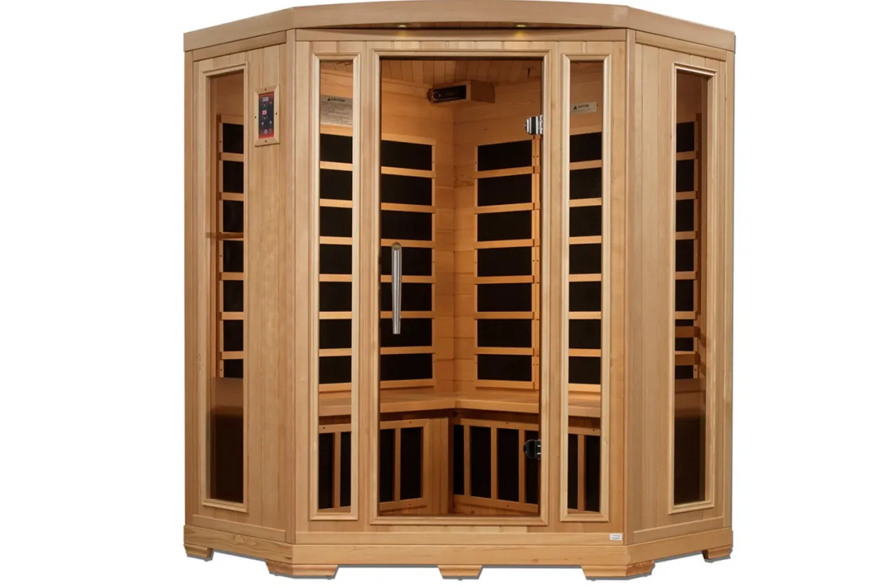 Pro 6 "Rebecca" 3-Person Corner Near Zero EMF Far Infrared Sauna (2025 Edition)