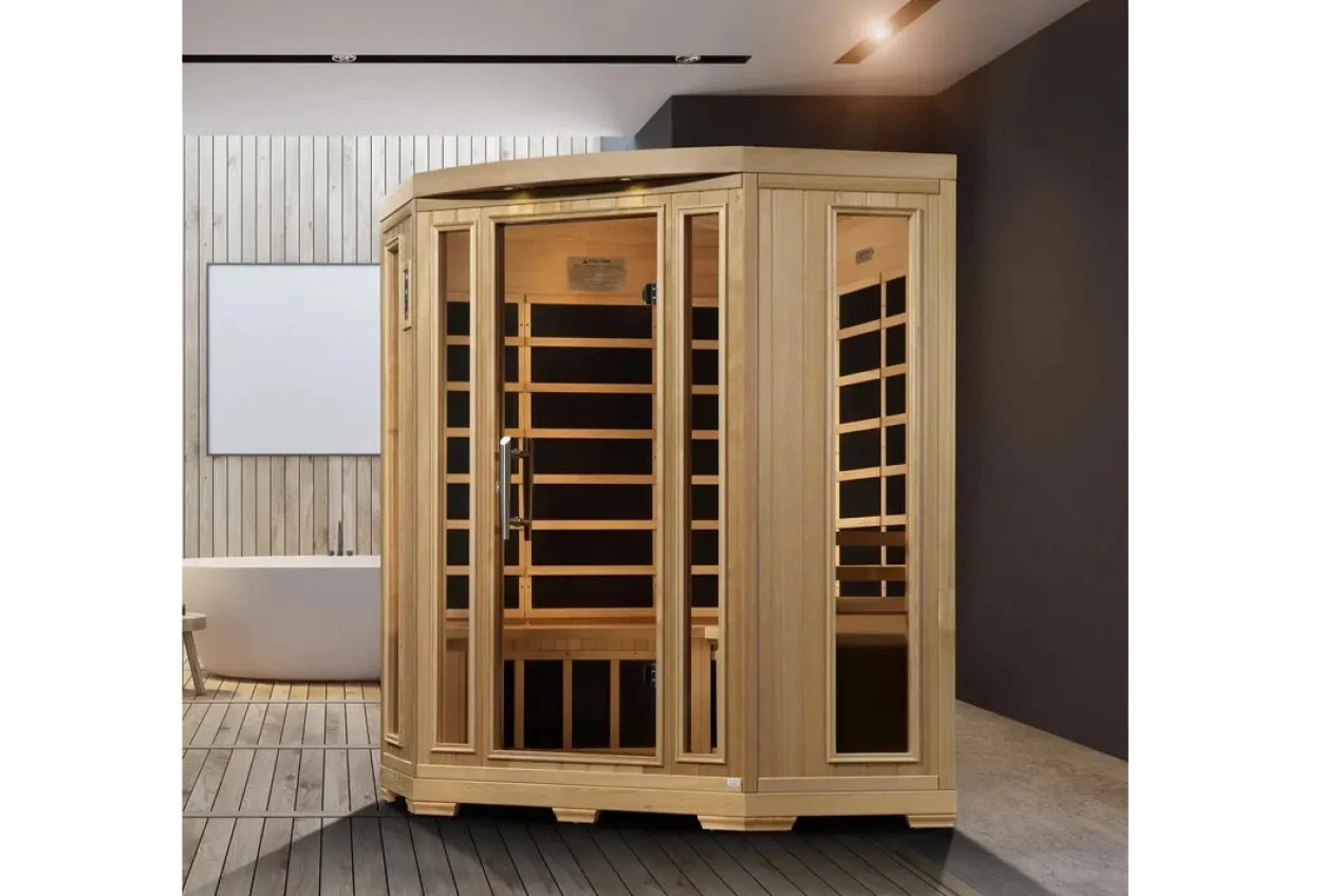 Pro 6 "Rebecca" 3 Person Corner Near Zero EMF Far Infrared Sauna