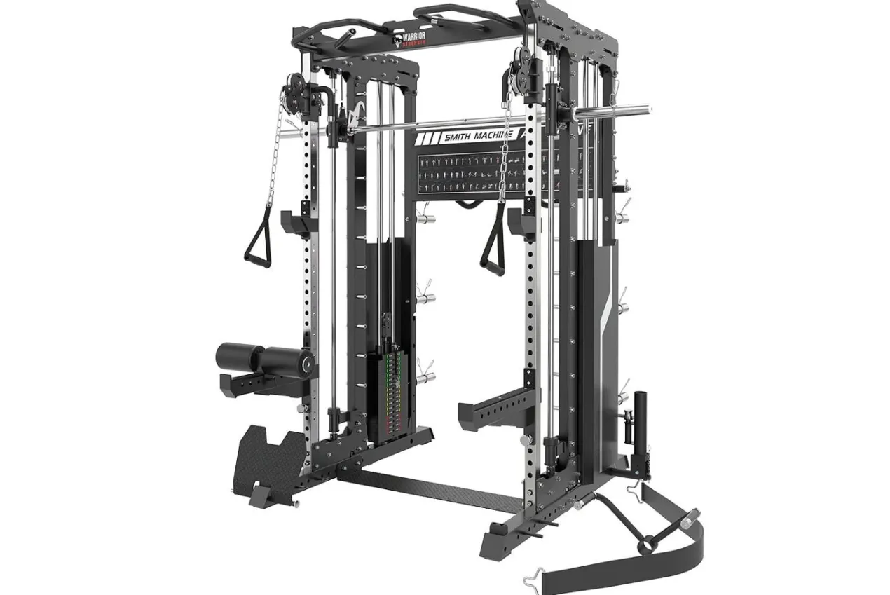 Warrior 901 All-in-One Power Rack Cable Pulley Home Gym w/ Counter-Balanced Smith Machine