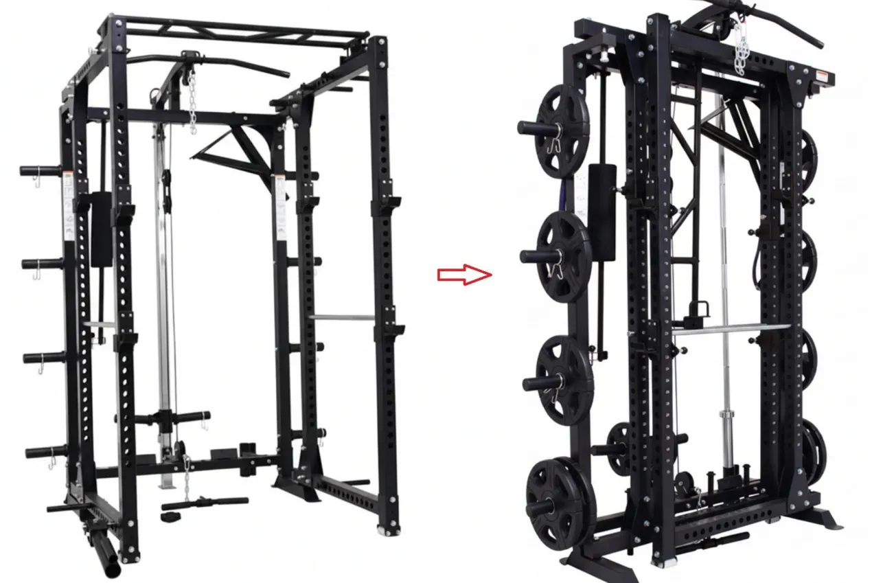 Warrior Freestanding Folding Cable Pulley Power Rack