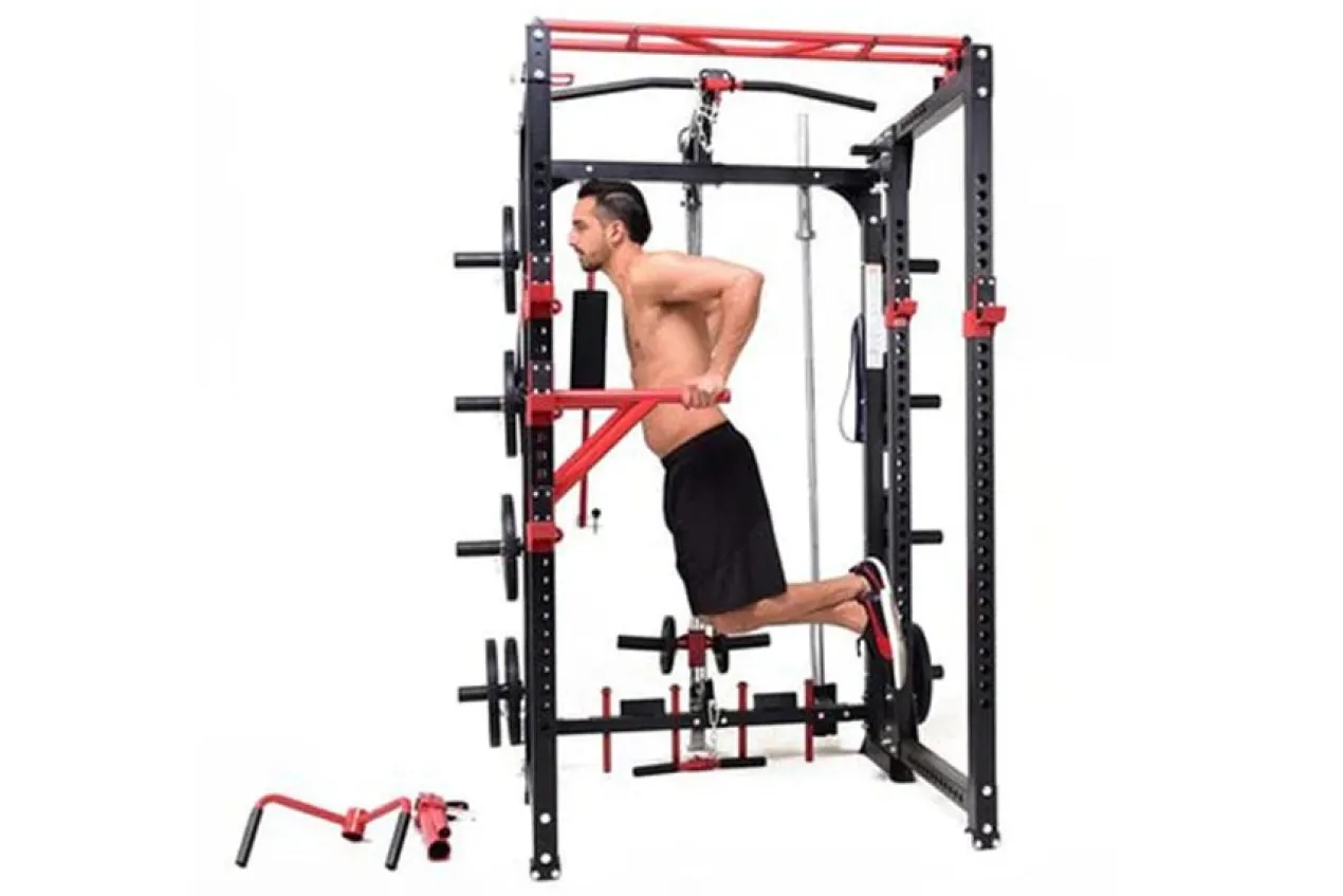 Warrior Freestanding Folding Cable Pulley Power Rack