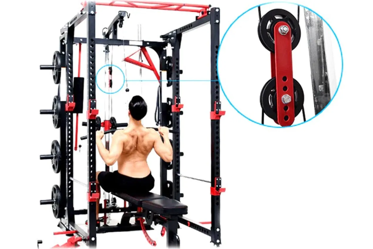Warrior Freestanding Folding Cable Pulley Power Rack