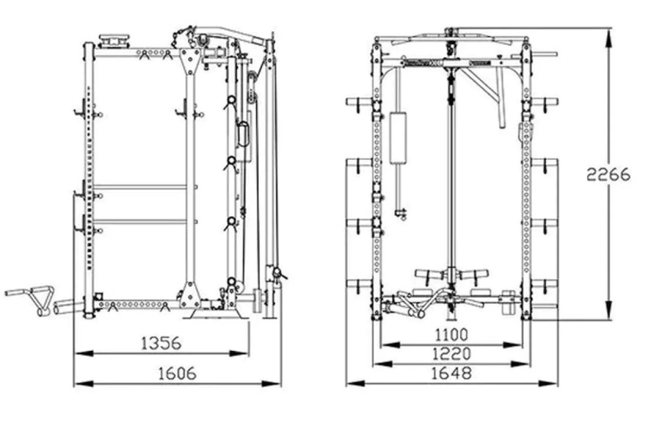Warrior Freestanding Folding Cable Pulley Power Rack