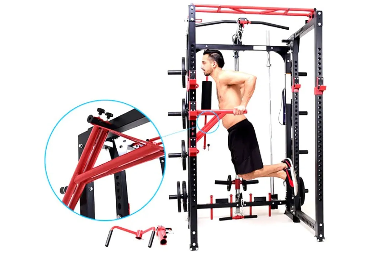 Warrior Freestanding Folding Cable Pulley Power Rack