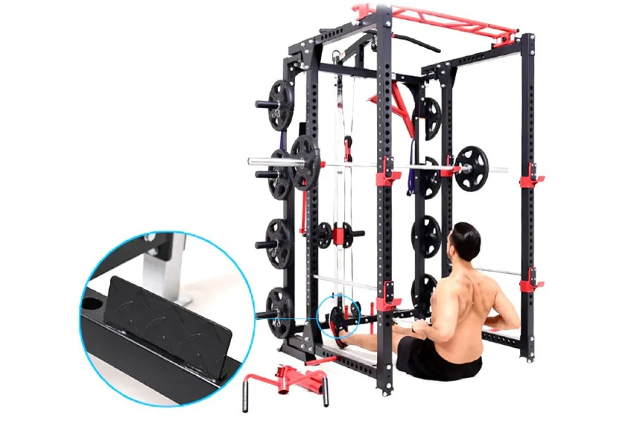 Warrior Freestanding Folding Cable Pulley Power Rack