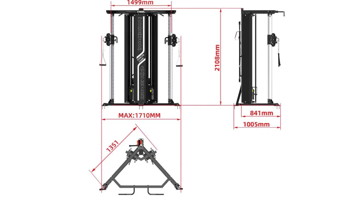 Warrior FT900 Cable Pulley Functional Trainer Home Gym
