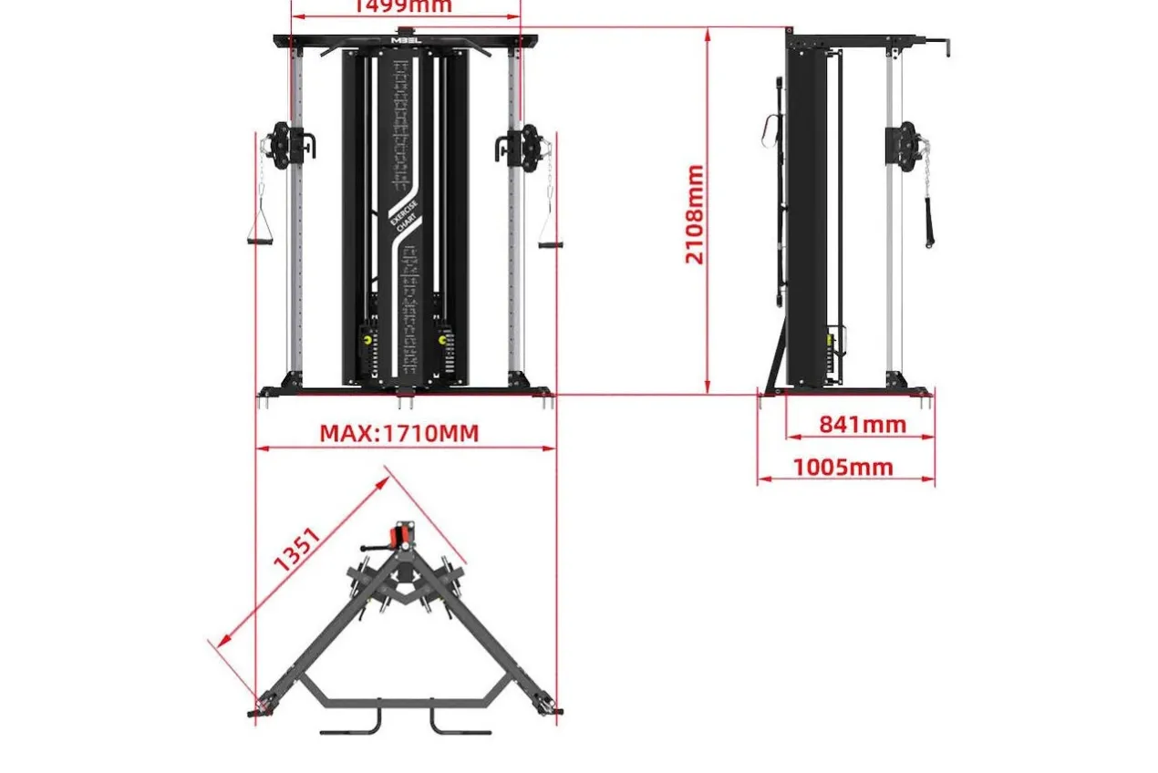 Warrior FT900 Cable Pulley Functional Trainer Home Gym