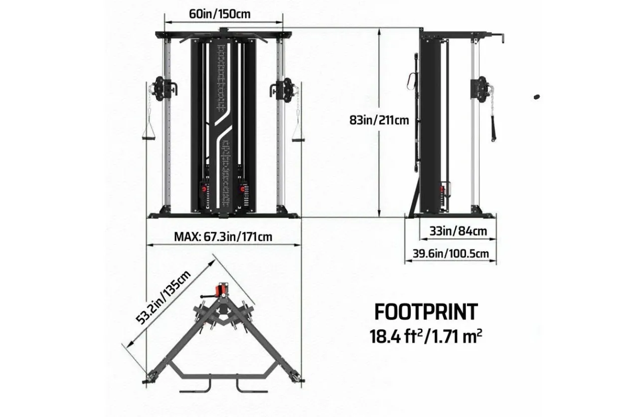 Warrior FT900 Cable Pulley Functional Trainer Home Gym