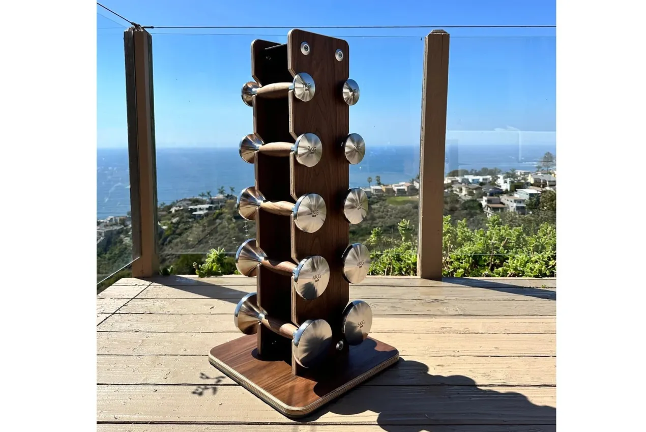 Warrior Luxury Wood | Stainless Steel Dumbbell Set (2.5-12lbs)