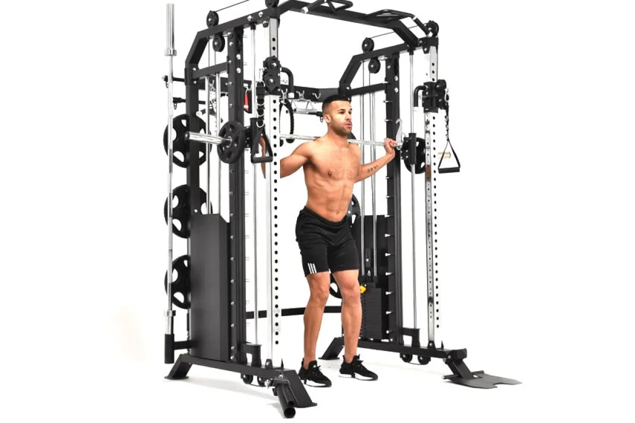 Warrior 801 Pro Power Rack Cage Functional Trainer Cable Pulley Home Gym w/ Smith Machine (🧨JULY 4th SALE)