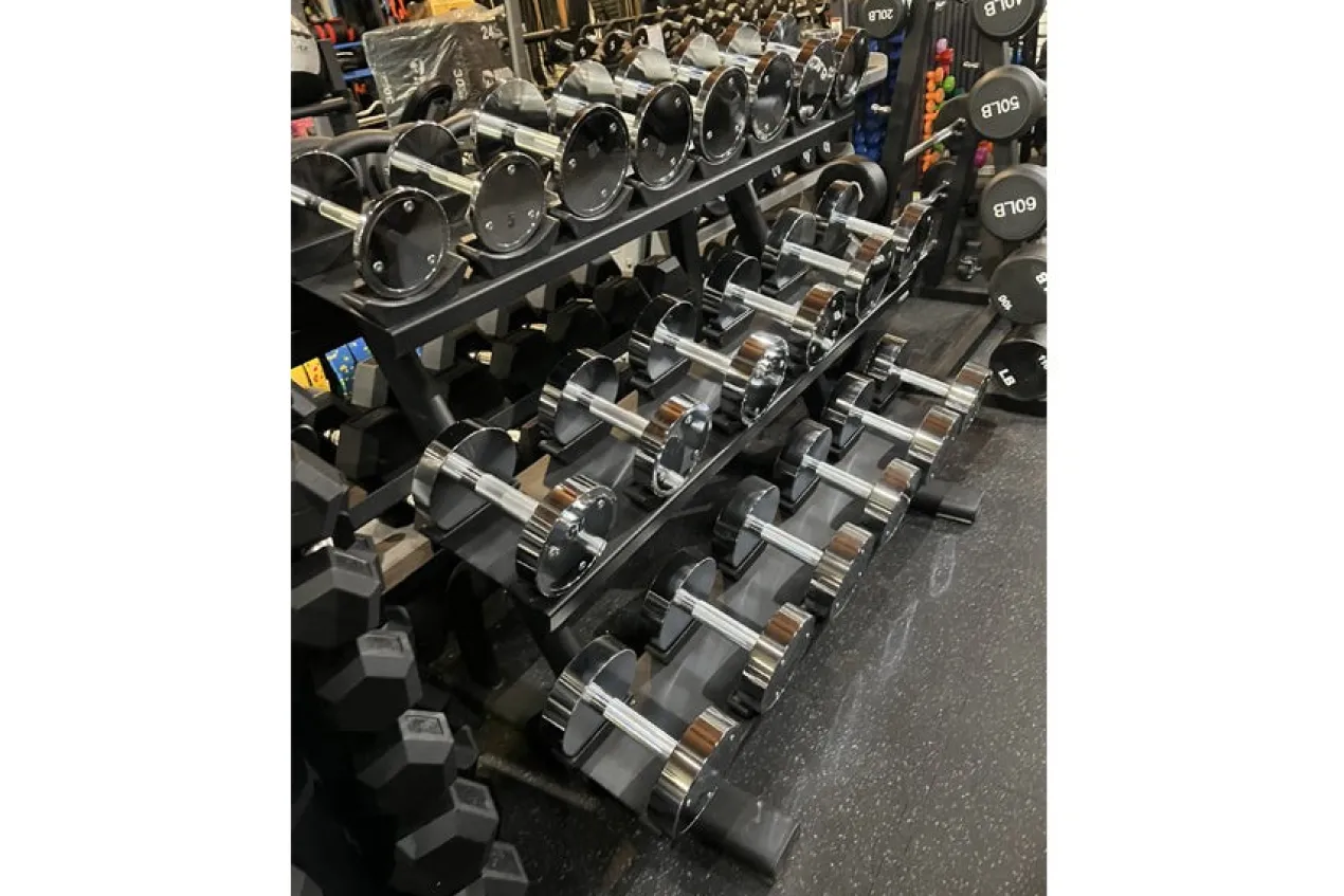Warrior Pro-Style Chrome Dumbbell Set (5-50lb)