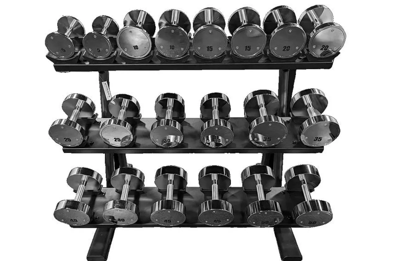 Warrior Pro-Style Chrome Dumbbell Set (5-50lb)