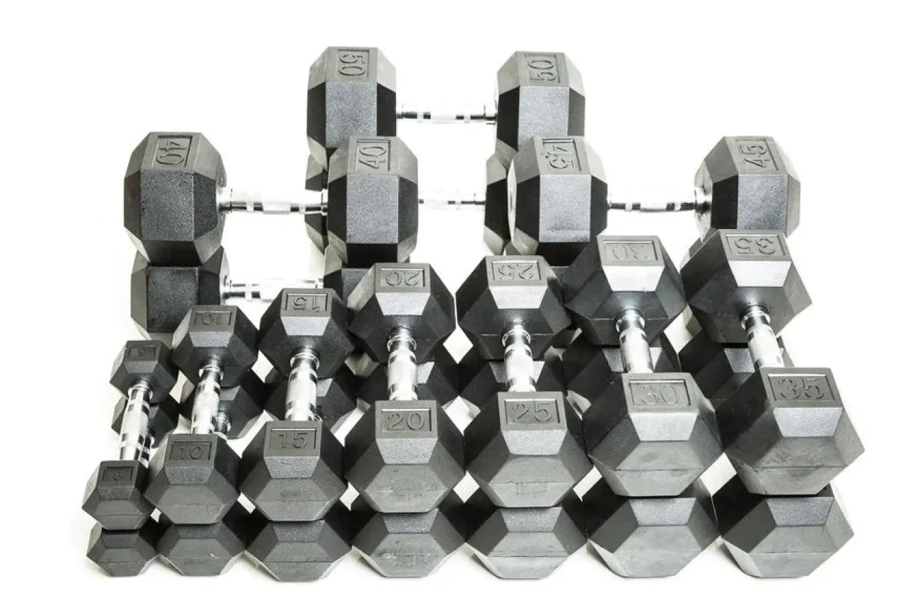 Warrior Rubber Hex Dumbbell Sets (5-50lbs & Up) (🧨JULY 4th SALE)
