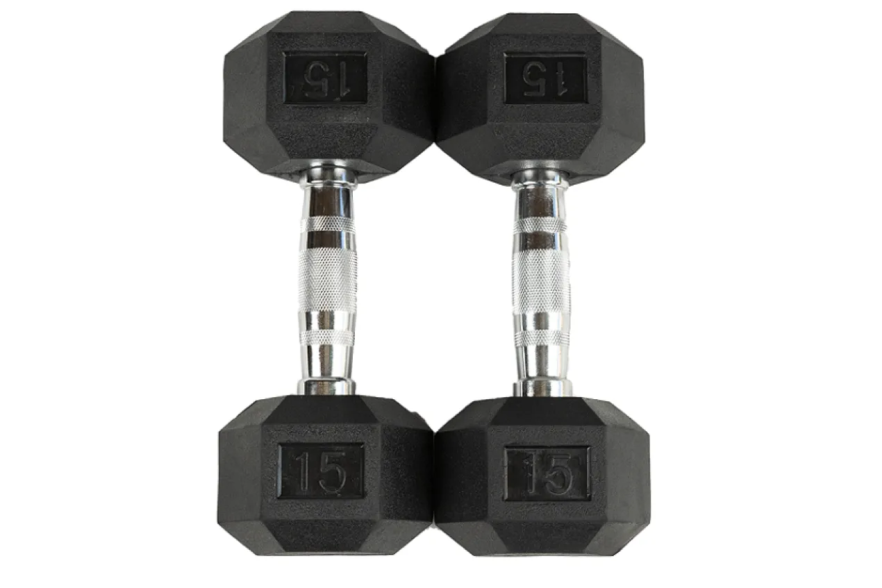 Warrior Rubber Hex Dumbbell Sets (5-50lbs & Up) (🧨JULY 4th SALE)