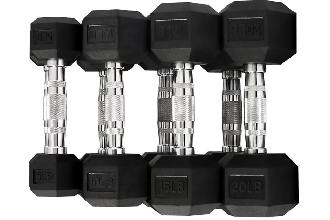 Warrior Rubber Hex Dumbbell Sets (5-50lbs & Up) (🧨JULY 4th SALE)
