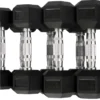 Warrior Rubber Hex Dumbbell Set 5-50lb w/ Rack (🧨JULY 4th SALE)