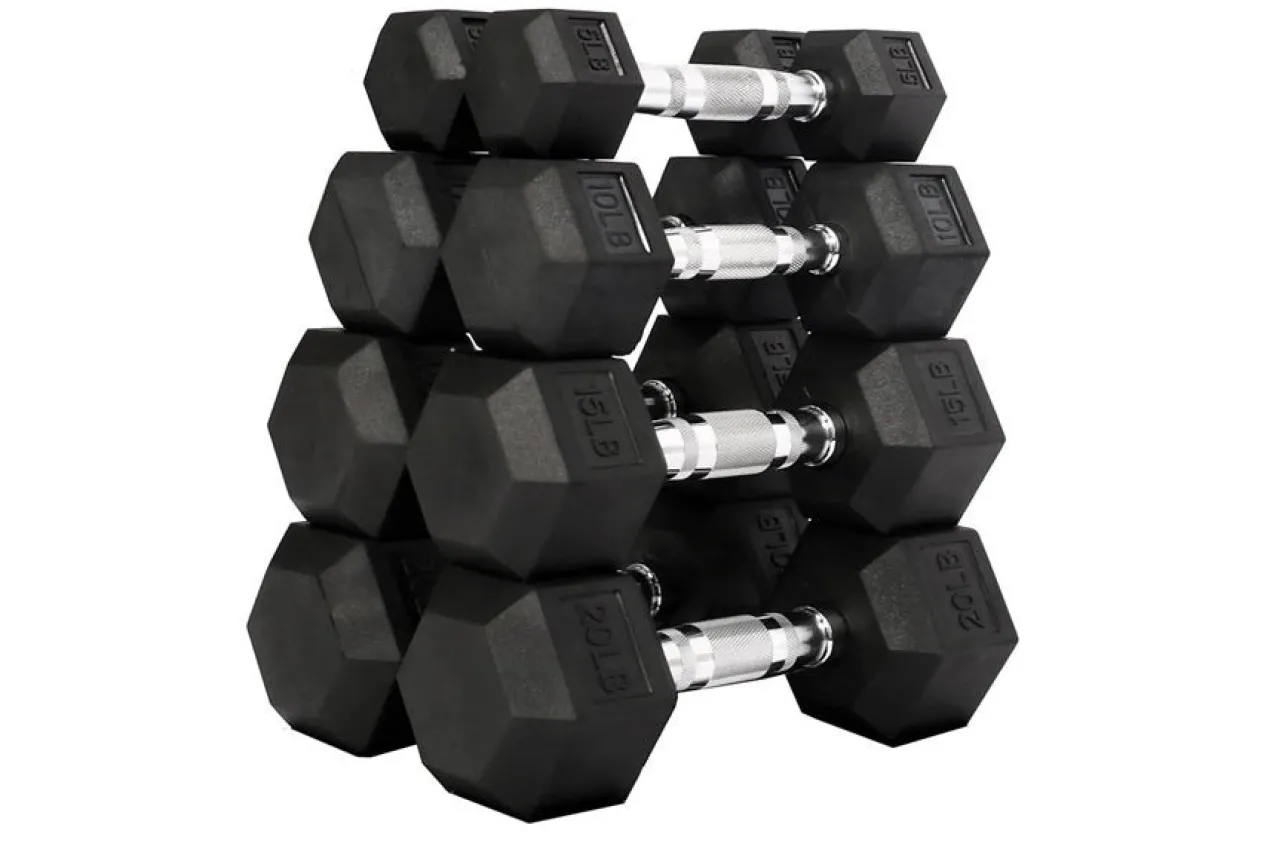 Warrior Rubber Hex Dumbbells (🧨JULY 4th SALE - $1.79/lb)