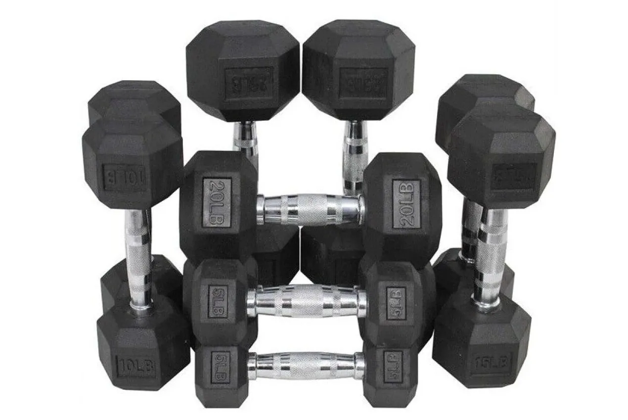 Warrior Rubber Hex Dumbbells (🧨JULY 4th SALE - $1.79/lb)
