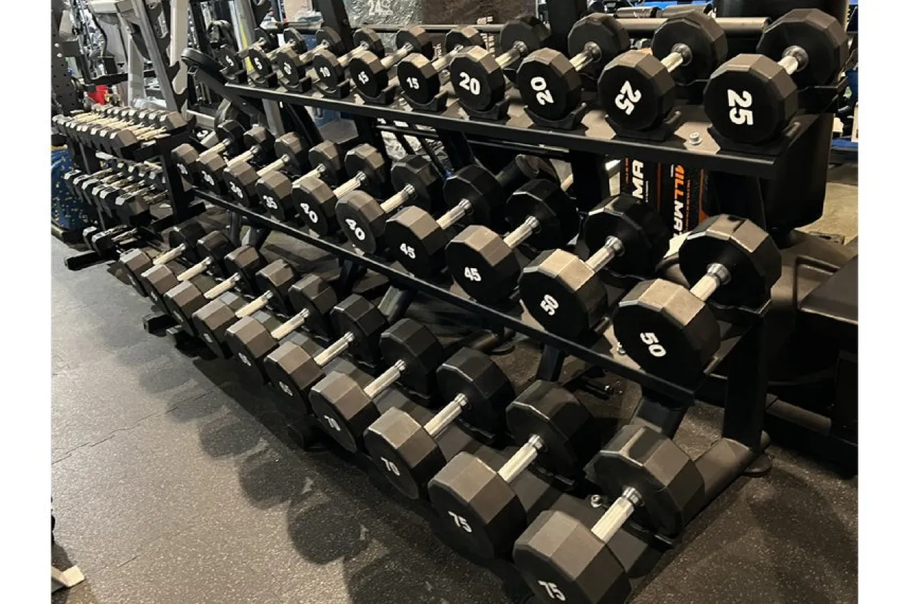 Warrior 12-Sided Urethane Dumbbell Set (5-50lb)